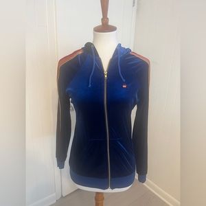 Aviator nation classic velvet zip up Hoodie size Small - Royal Blue